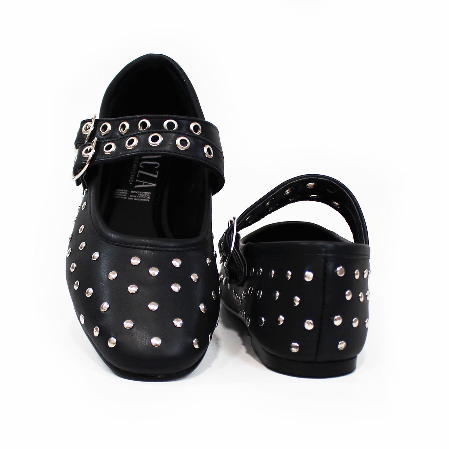 Flat Ballerina con Estoperoles doble Pulsera color Negro de Dama TACZA