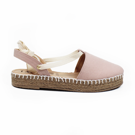 Alpargata de Clásica Rosa Pastel con Lazos TACZA