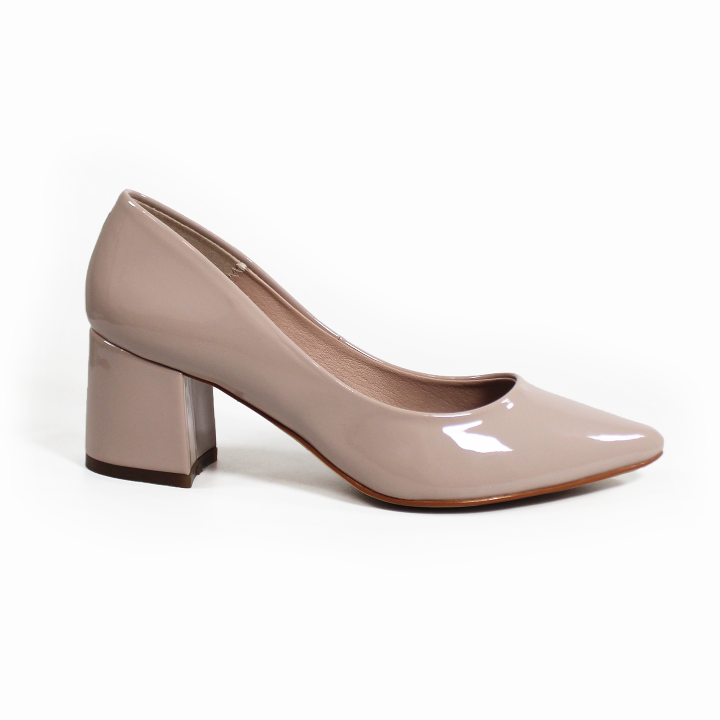 Zapatilla Tacón Bajo Cuadrado Maquillaje Charol con Memory Foam de Dama G.LOREN