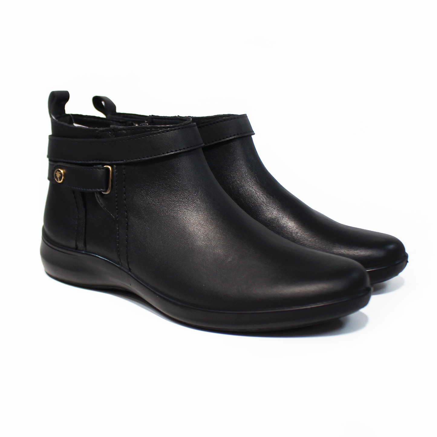 Botin de Confort de Piel Negro de Dama VERDE TABACO