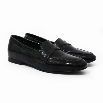 Mocasín de Piel Negro Charol de Dama SUAVE CAMINAR