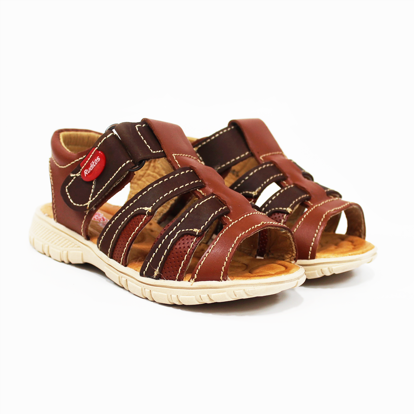 Sandalia para Niño Café con Velcro RUDITOS