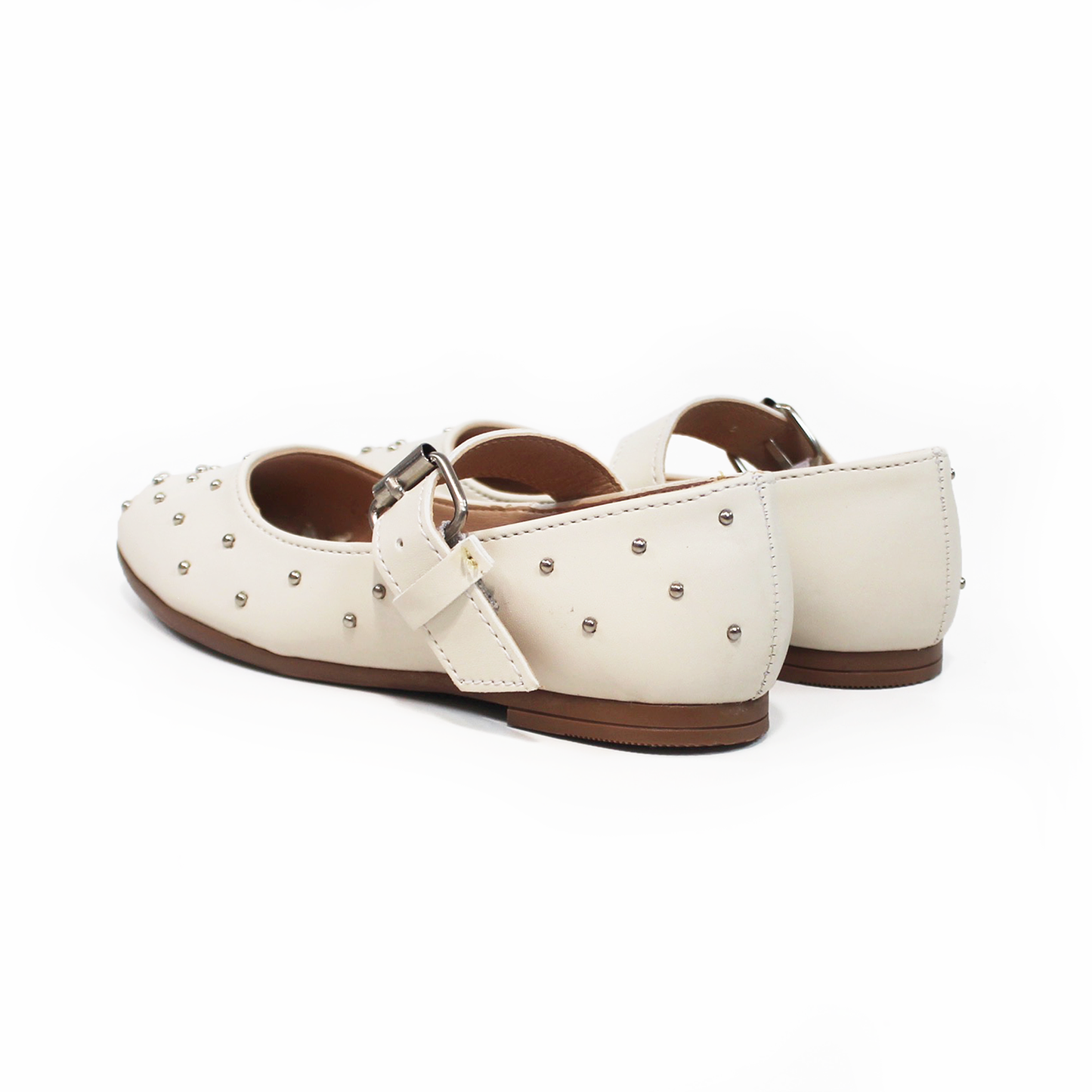 Balerina Flat de Niña Late con Perlitas Plata JAKUNA