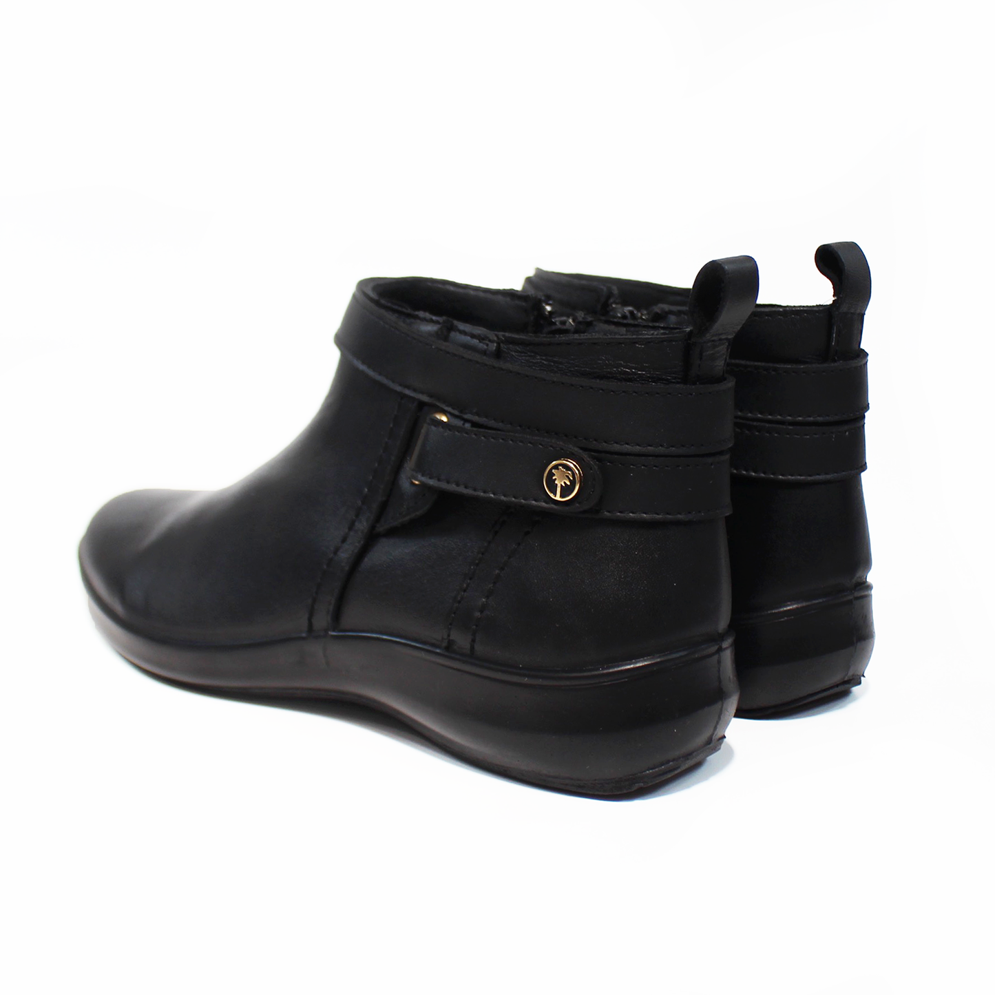 Botin de Confort de Piel Negro de Dama VERDE TABACO