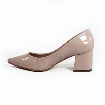 Zapatilla Tacón Bajo Cuadrado Maquillaje Charol con Memory Foam de Dama G.LOREN