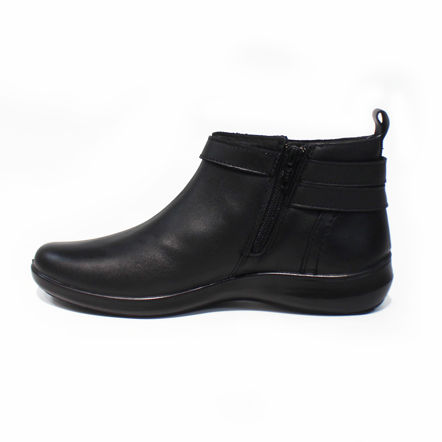 Botin de Confort de Piel Negro de Dama VERDE TABACO