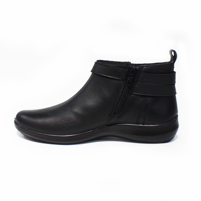 Botin de Confort de Piel Negro de Dama VERDE TABACO