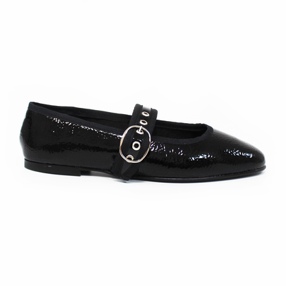 Flat Mary Jane de Piso Negro Charol de Dama TACZA