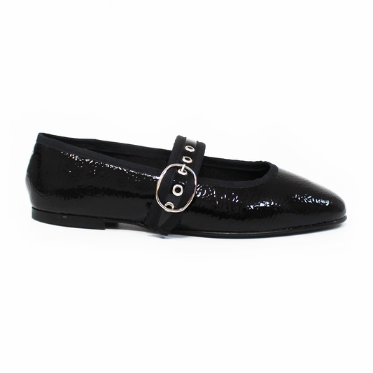 Flat Mary Jane de Piso Negro Charol de Dama TACZA