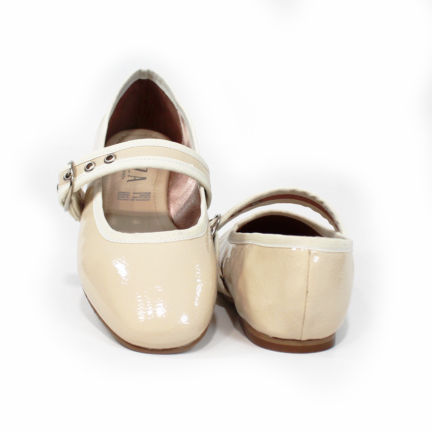 Flat Mary Jane de Piso Beige Charol de Dama TACZA