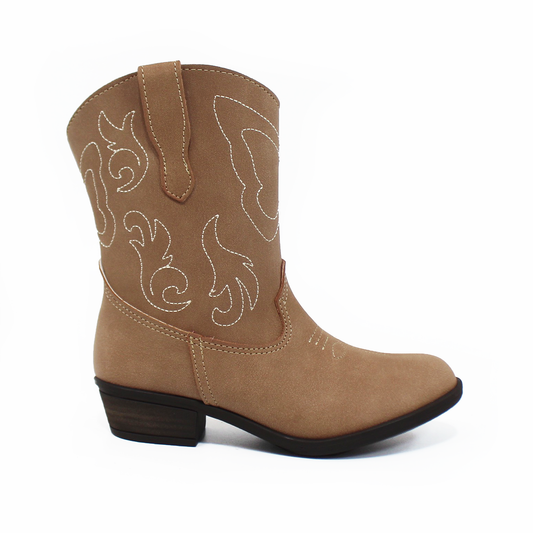 Bota Vaquera de Niña Camel con Bordado JAKUNA