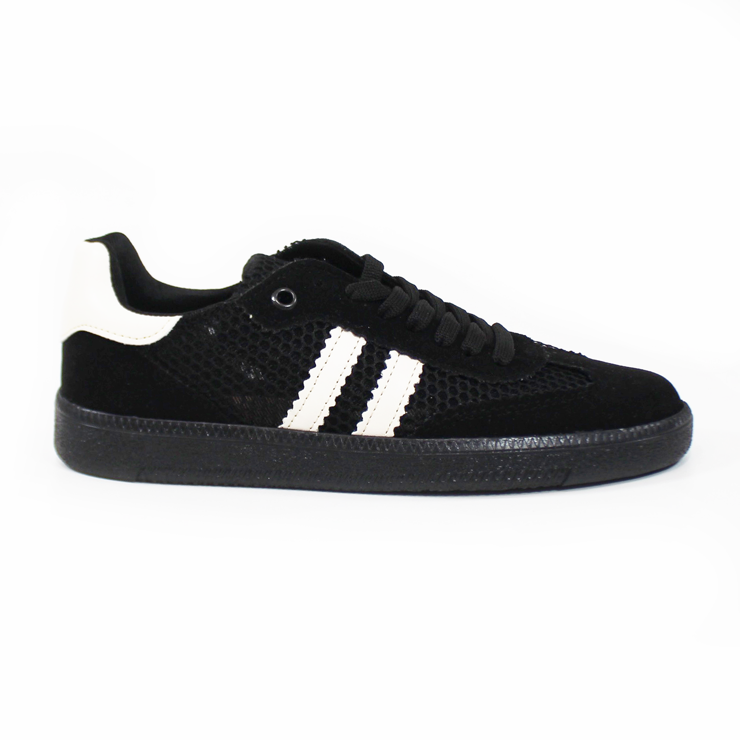 Tenis Sneaker Negro con Mesh dupe Samba de Dama TACZA