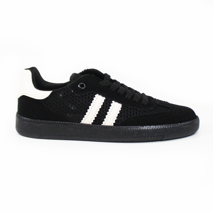 Tenis Sneaker Negro con Mesh dupe Samba de Dama TACZA