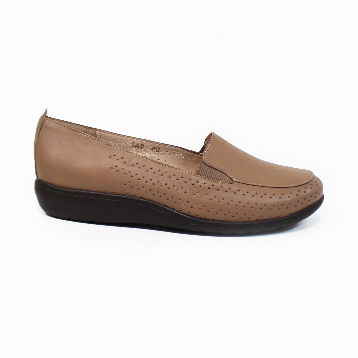 Zapato Confort de Piel Perforado Topo de Dama SUAVE CAMINAR
