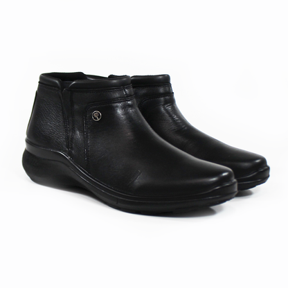 Botin de Confort Negro de Piel Clásico de Dama VERDE TABACO