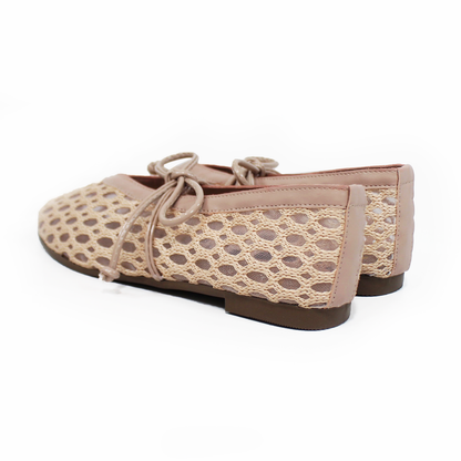 Flat de Malla con Tejido y Lazo Maquillaje TACZA