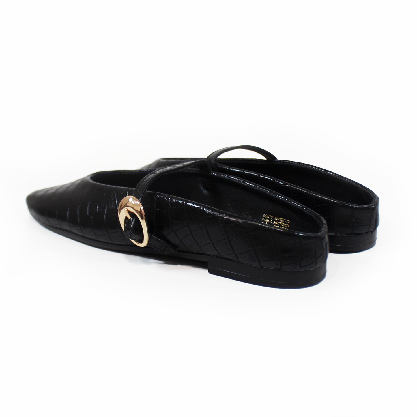 Mule Negro Croco con Pulsera en Empeine de Dama TACZA