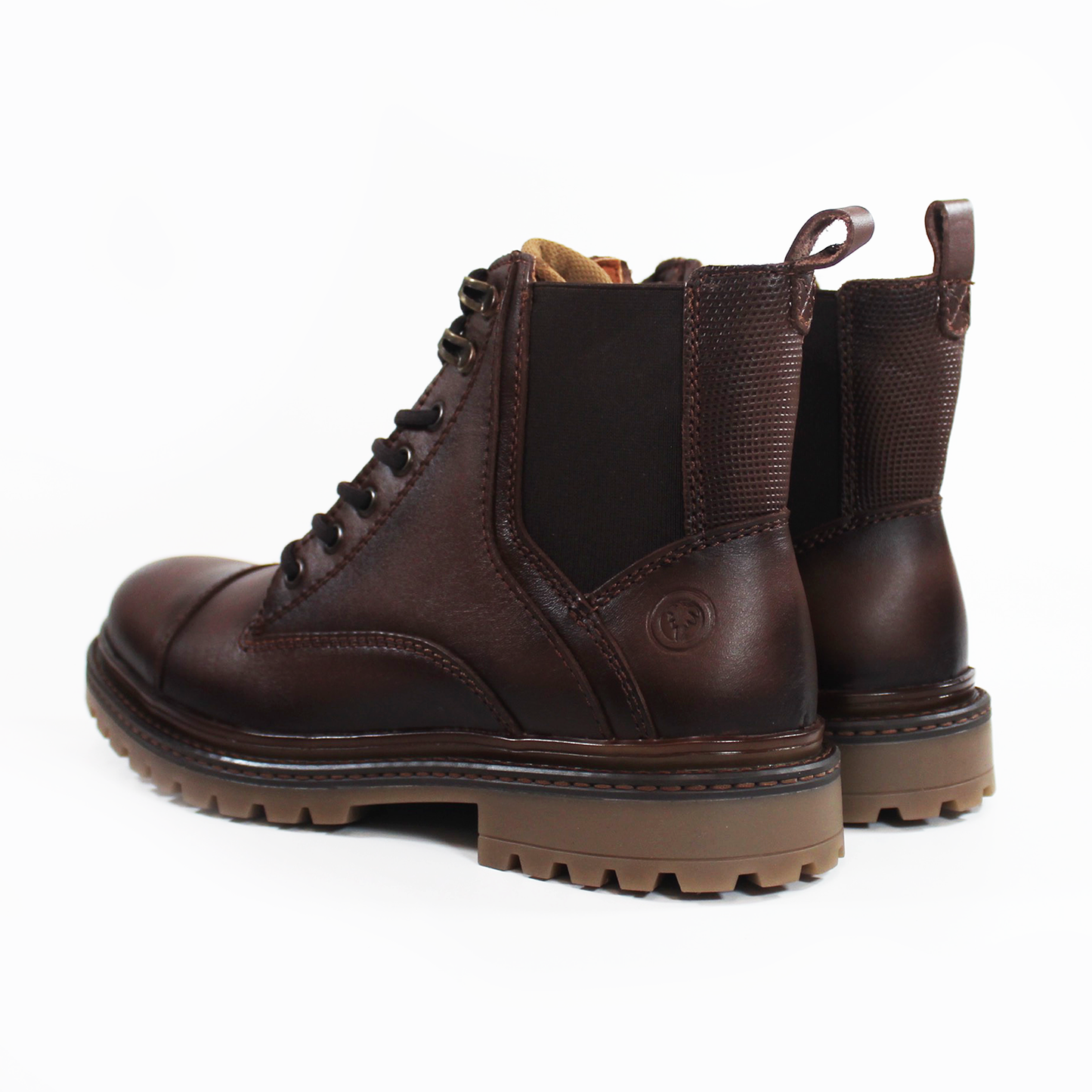 Bota Casual de Cintas Café de Piel de Caballero VERDE TABACO