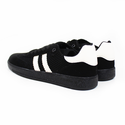 Tenis Sneaker Negro con Mesh dupe Samba de Dama TACZA