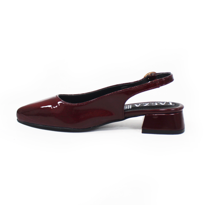 Zapatilla Slingback Destalonada Vino Charol TACZA