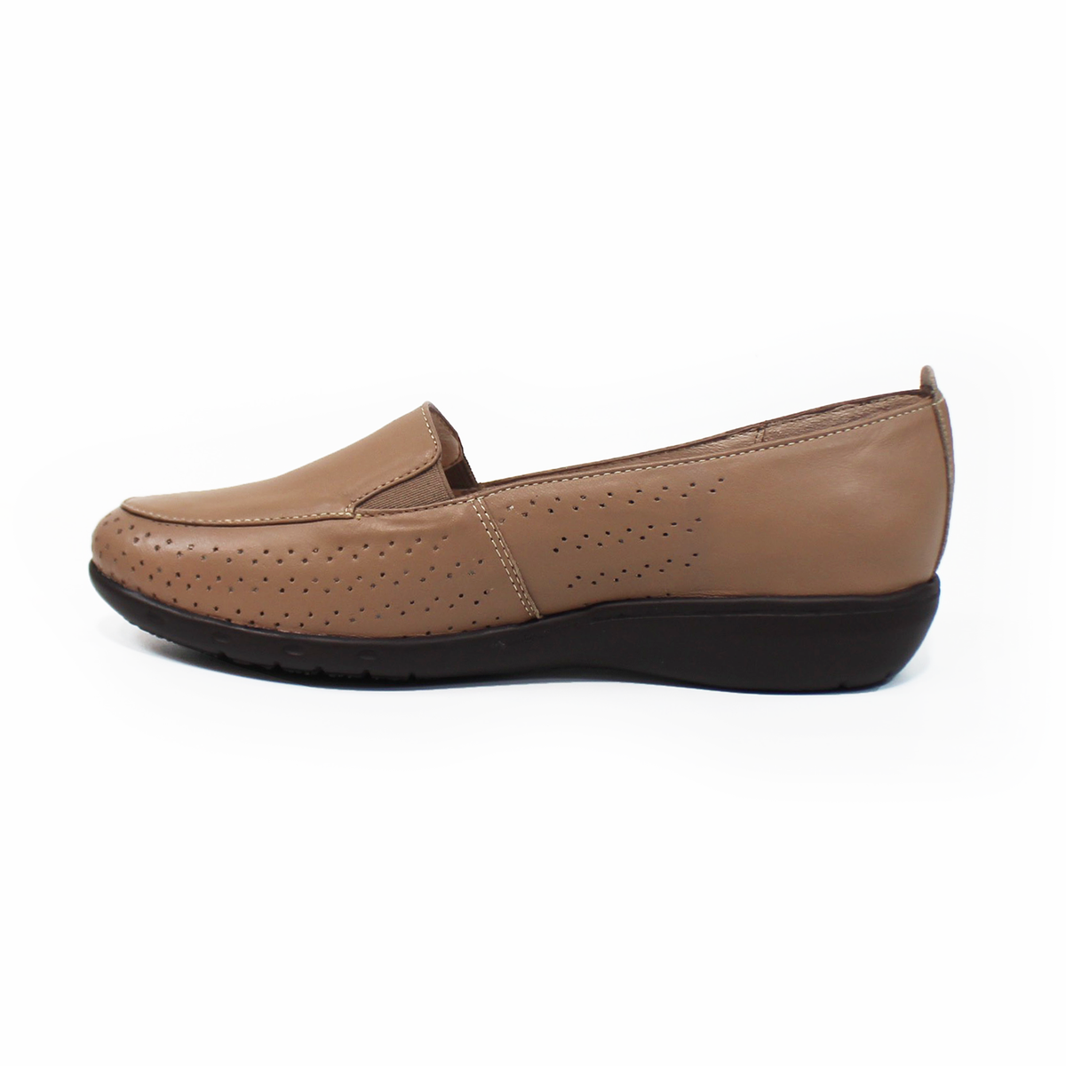 Zapato Confort de Piel Perforado Topo de Dama SUAVE CAMINAR