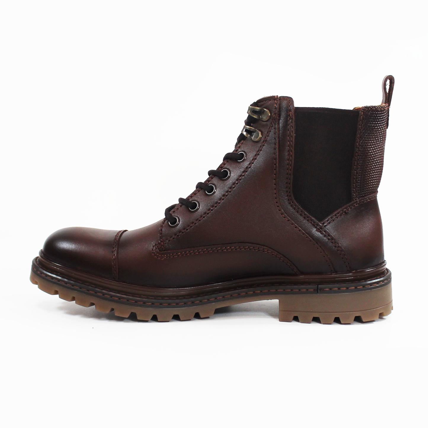 Bota Casual de Cintas Café de Piel de Caballero VERDE TABACO