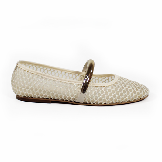 Flat de Mesh Beige con Detalle Dorado de Dama SENTIES