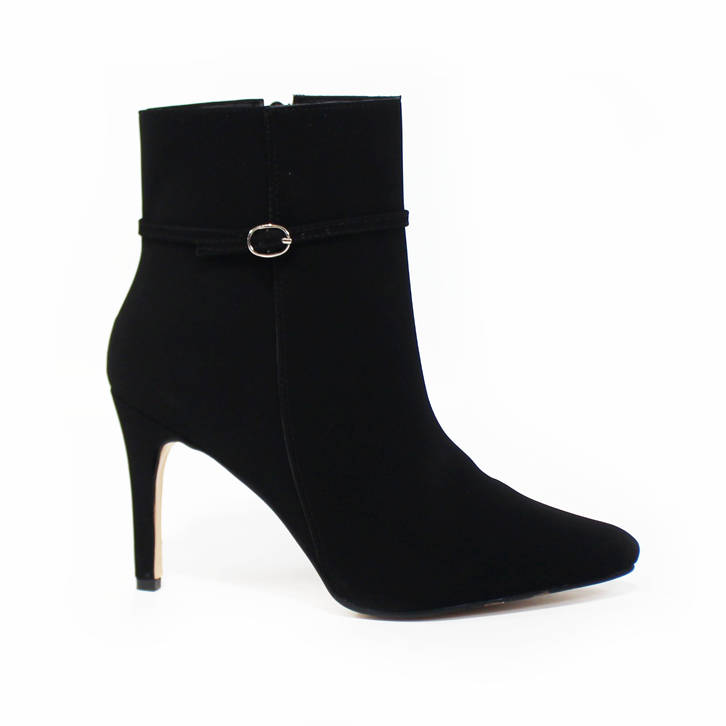 Botín Puntal de Vestir Negro Ante Tacón Stiletto de Dama TACZA