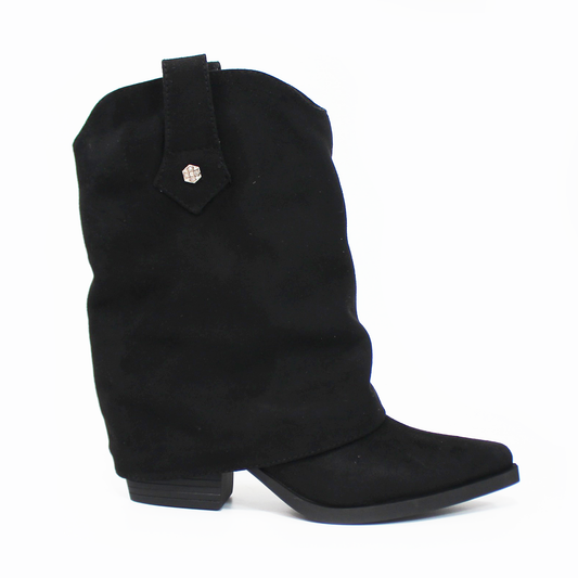 Botin Vaquero NOMADAS con Capucha Negro Durazno de Dama