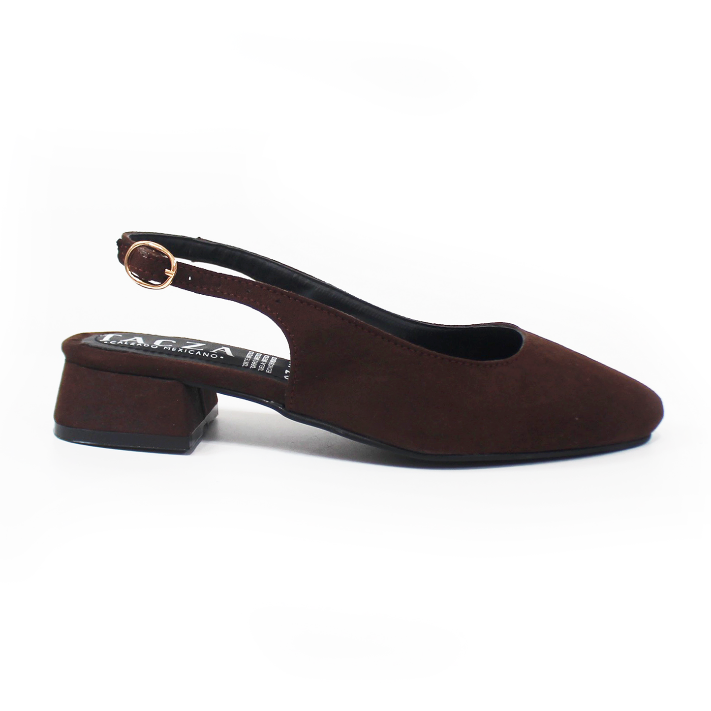 Zapatilla Slingback Destalonada Chocolate Ante TACZA