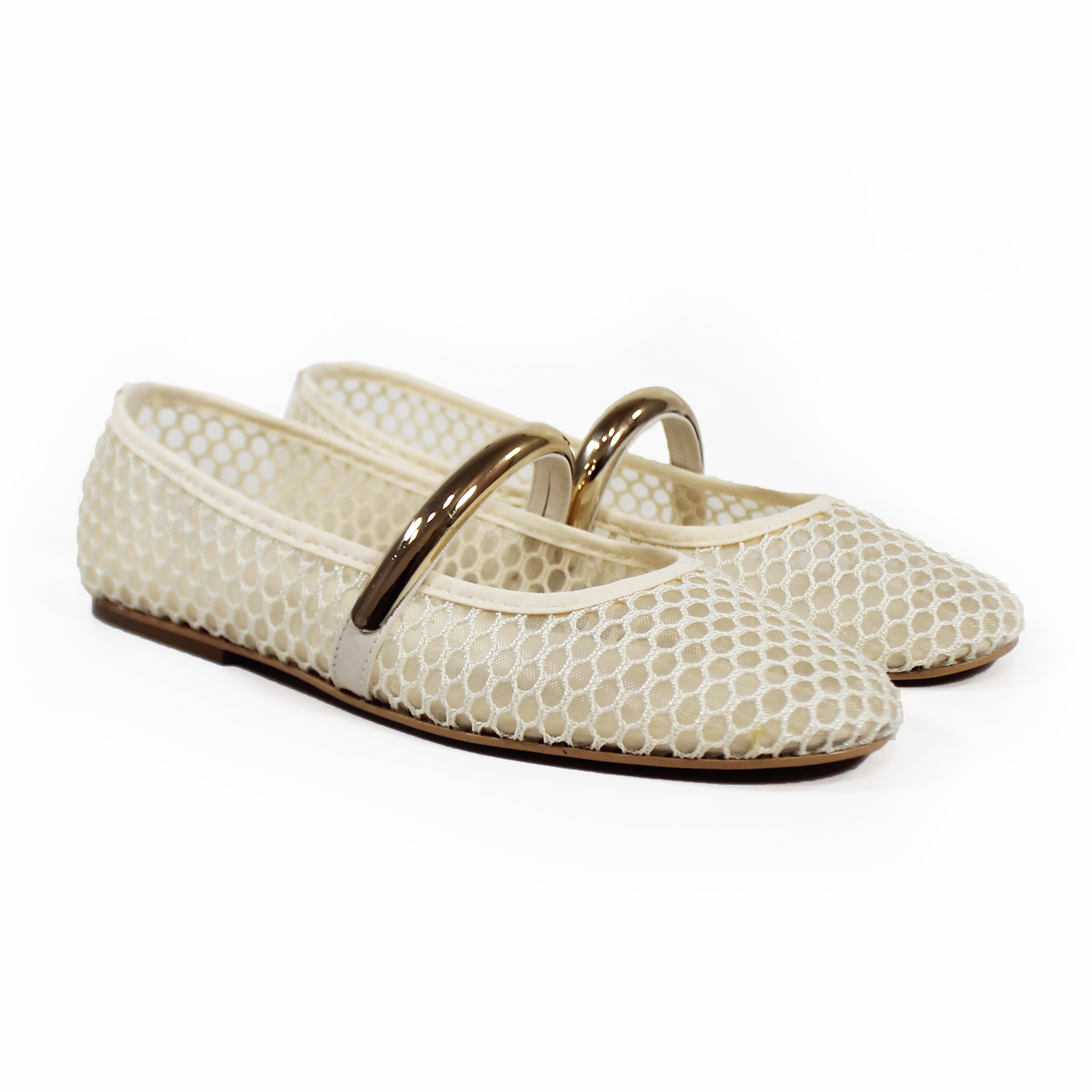 Flat de Mesh Beige con Detalle Dorado de Dama SENTIES