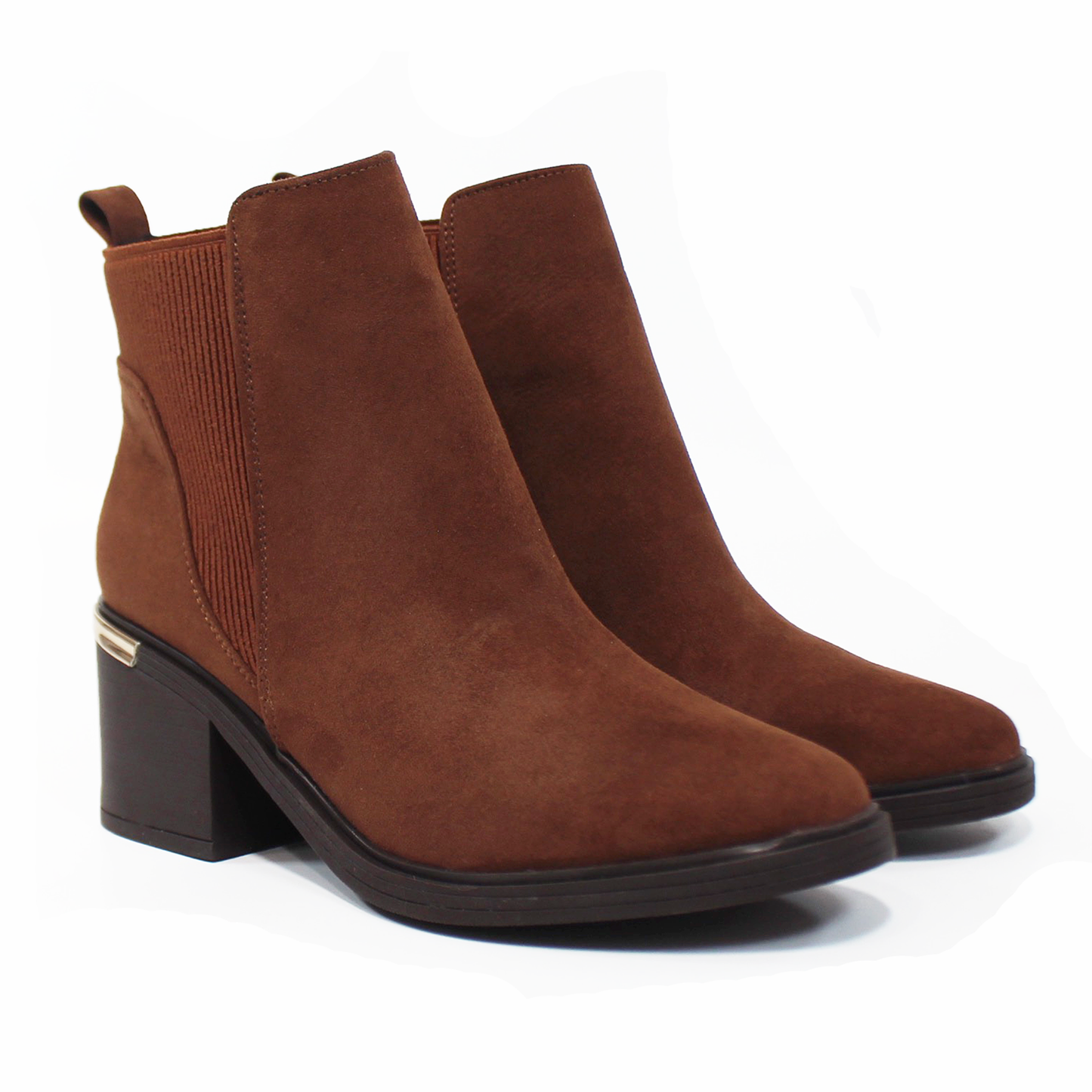 Botín Chelsea Café Durazno de Tacón LADY PAULINA