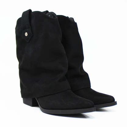 Botin Vaquero NOMADAS con Capucha Negro Durazno de Dama