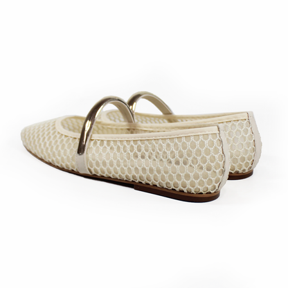 Flat de Mesh Beige con Detalle Dorado de Dama SENTIES