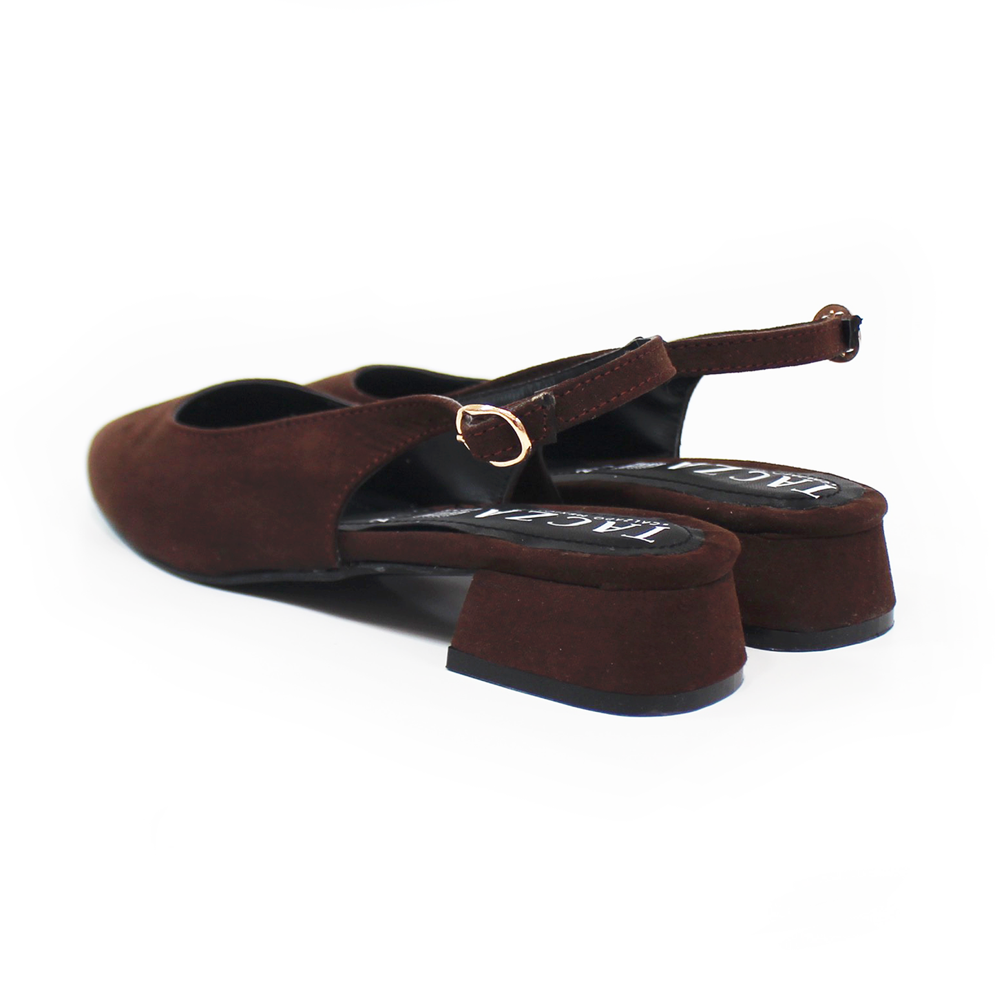Zapatilla Slingback Destalonada Chocolate Ante TACZA