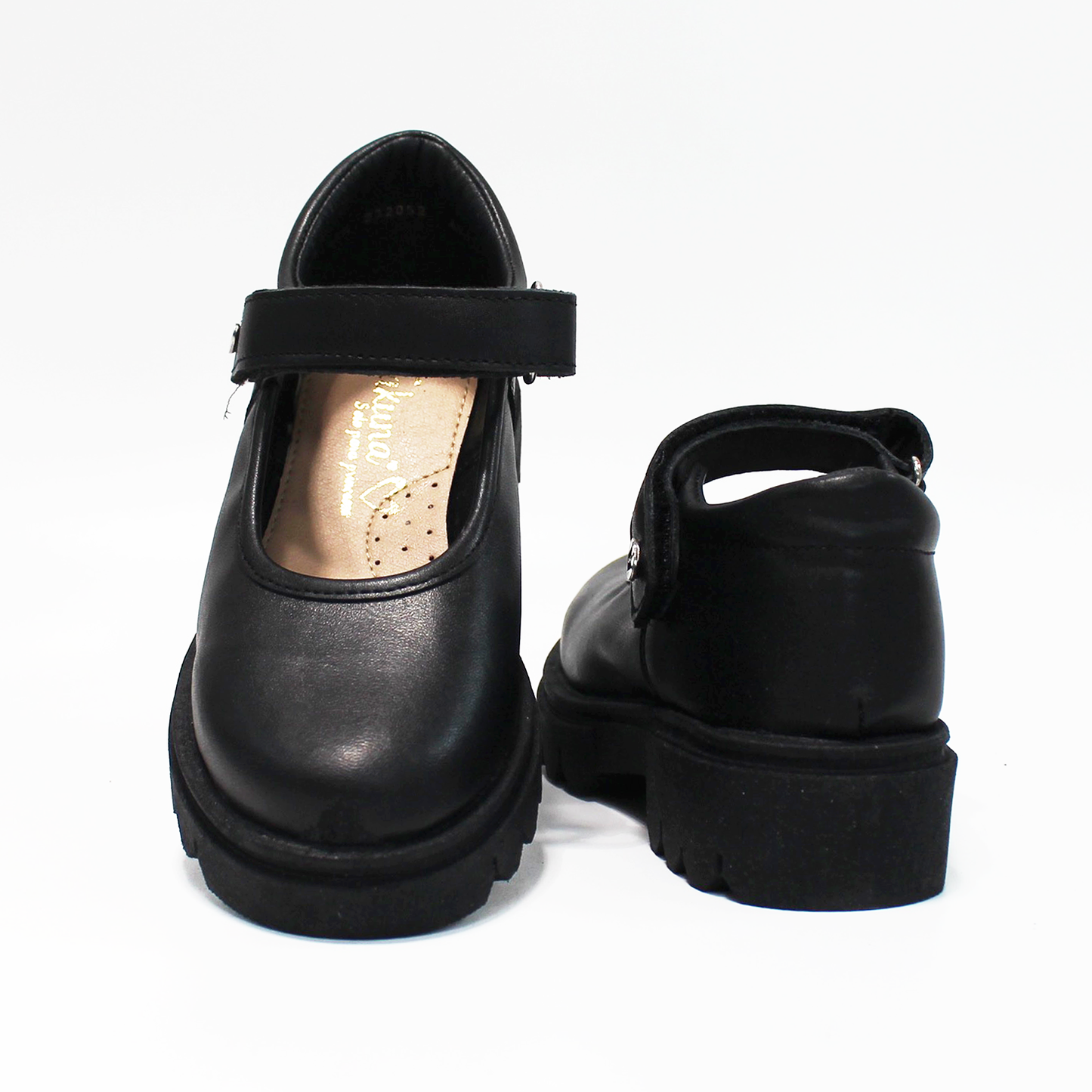 Zapato Escolar Chunky con Velcro Negro de Niña JAKUNA