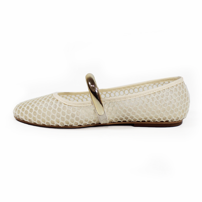 Flat de Mesh Beige con Detalle Dorado de Dama SENTIES