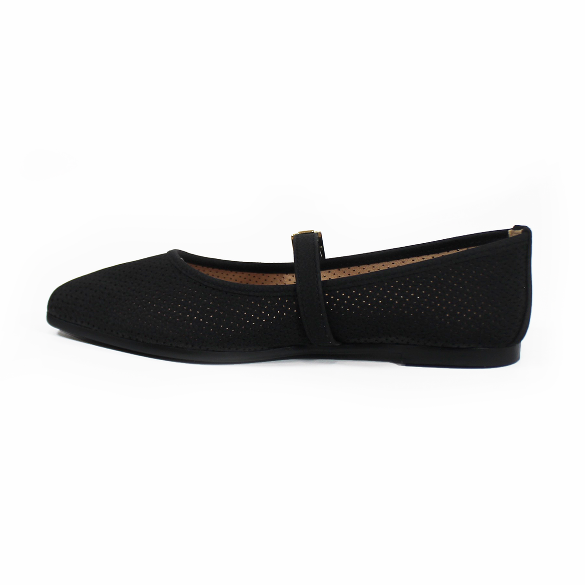 Flat Mary Jane NOMADAS Negro Perforado de Dama