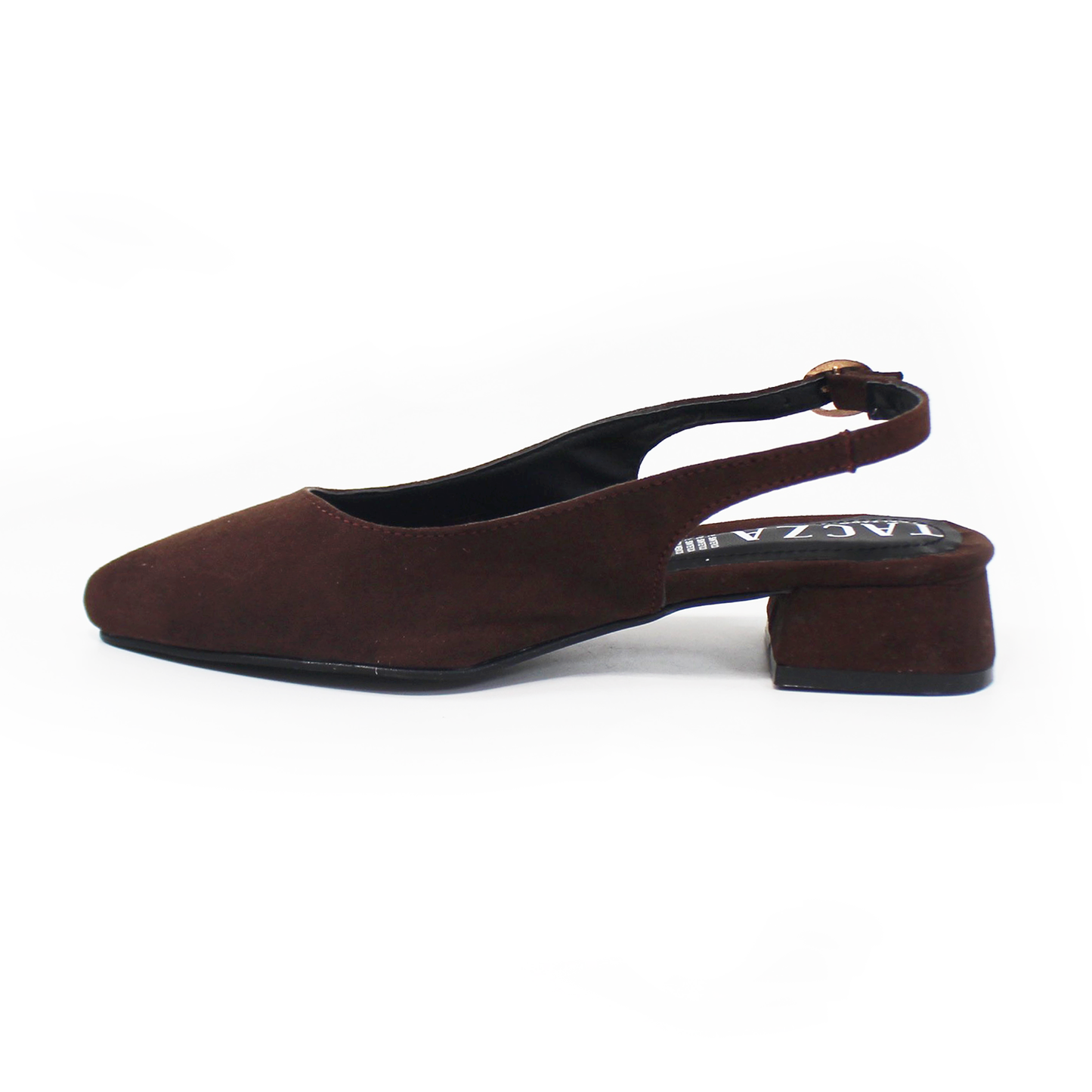 Zapatilla Slingback Destalonada Chocolate Ante TACZA