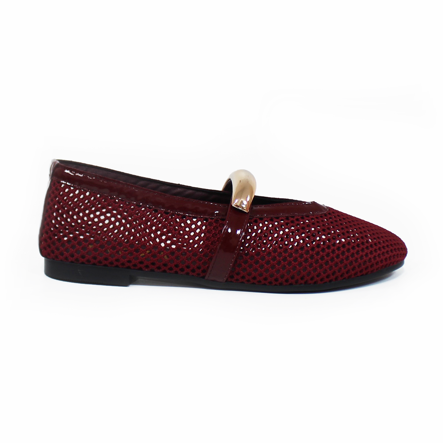 Flat Tejido Vino con Detalle Dorado TACZA
