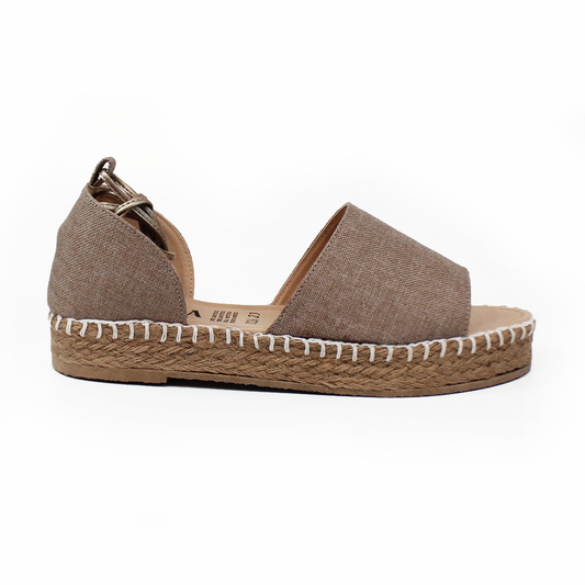 Alpargata de Plataforma Crudo con Lazos y Punta Abierta de Dama TACZA