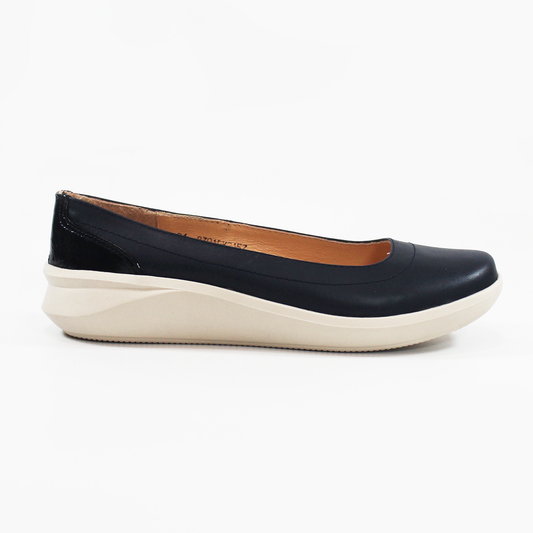 Zapato Confort de Piel Casual Marino para Dama SUAVE CAMINAR