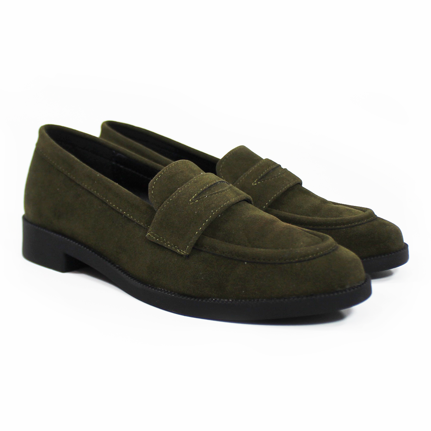 Mocasín Clásico Verde Olivo Gamuza de Dama TACZA