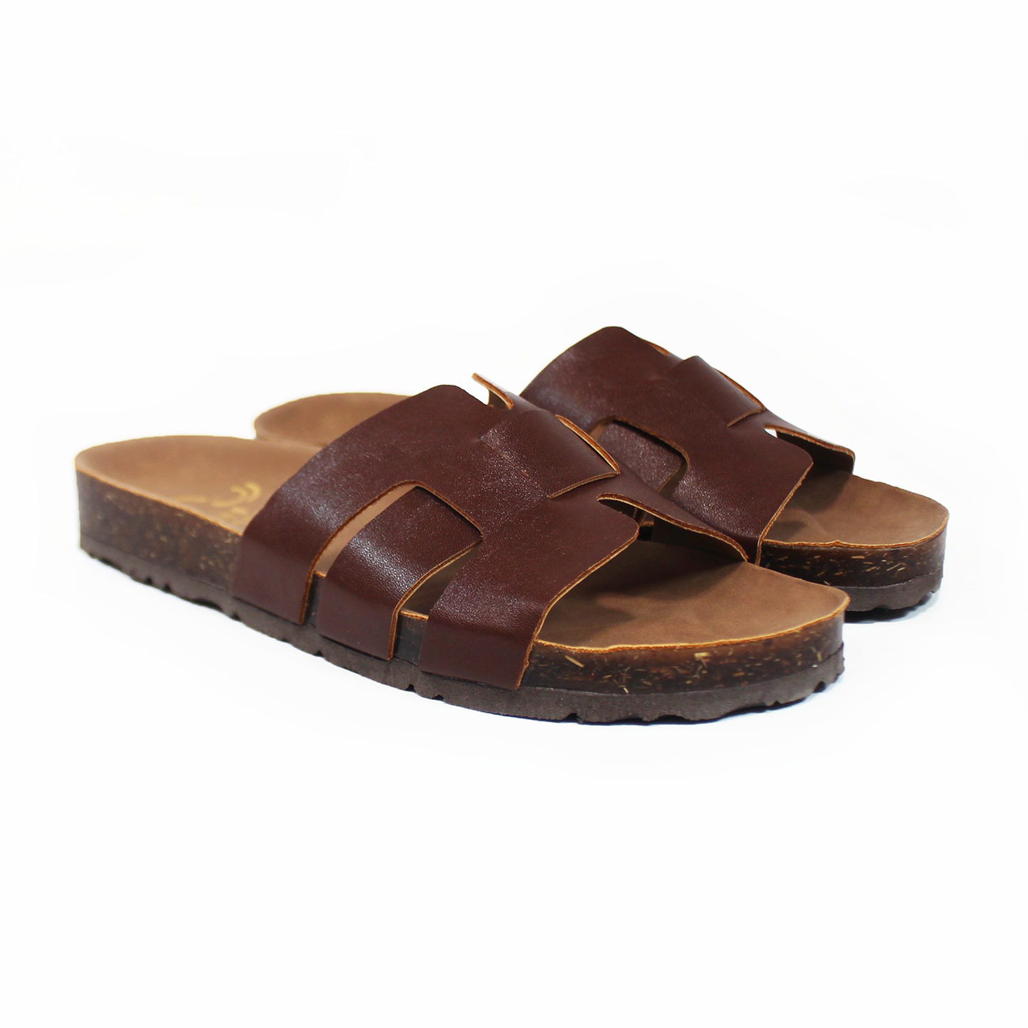 Sandalia NOMADAS Café de Tiras entrelazadas con suela Corcho de Dama