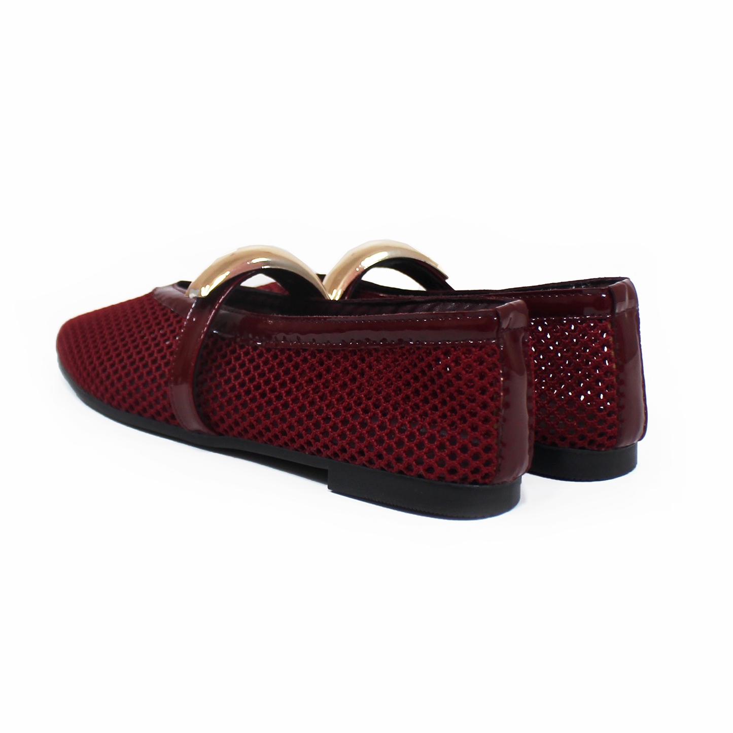 Flat Tejido Vino con Detalle Dorado TACZA