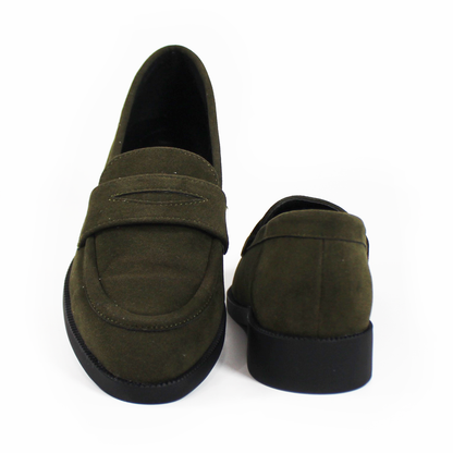Mocasín Clásico Verde Olivo Gamuza de Dama TACZA