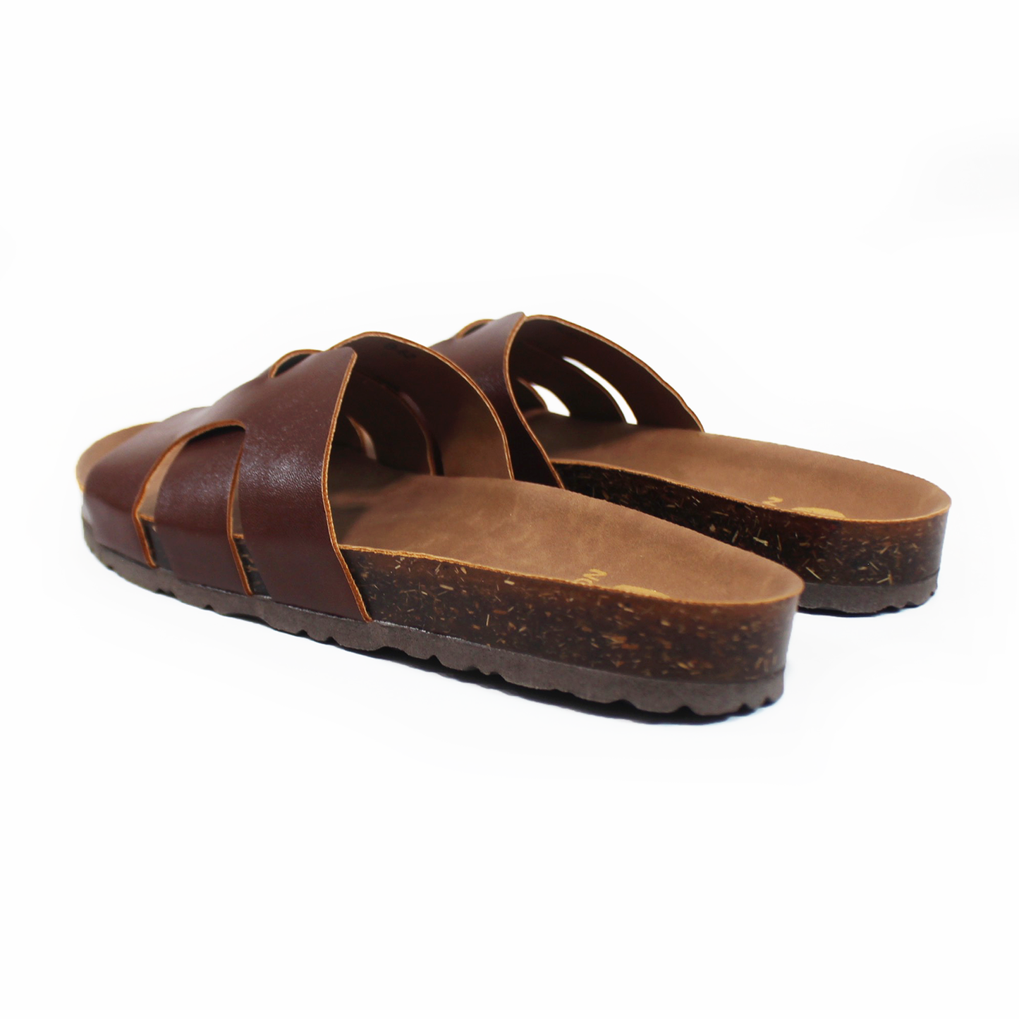 Sandalia NOMADAS Café de Tiras entrelazadas con suela Corcho de Dama