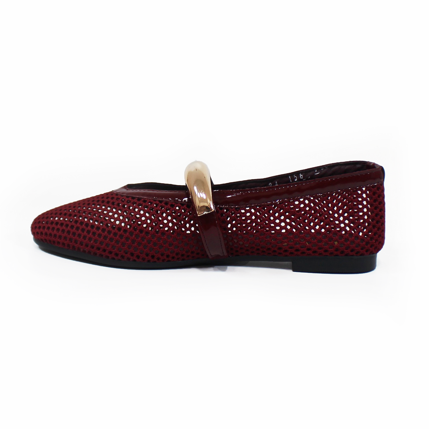 Flat Tejido Vino con Detalle Dorado TACZA