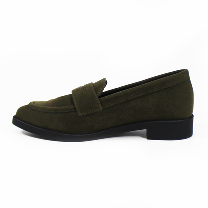 Mocasín Clásico Verde Olivo Gamuza de Dama TACZA