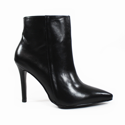 Botín Puntal Tacón Stiletto Negro Semipiel de Dama TACZA